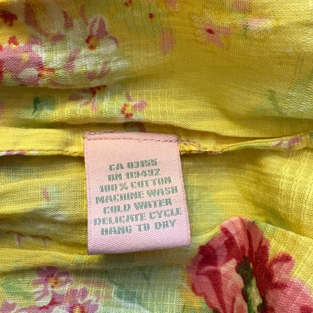 April Cornell Charming Smock Dress blossom yellow floral XXS 4 - 6 XS small - Picture 11 of 12